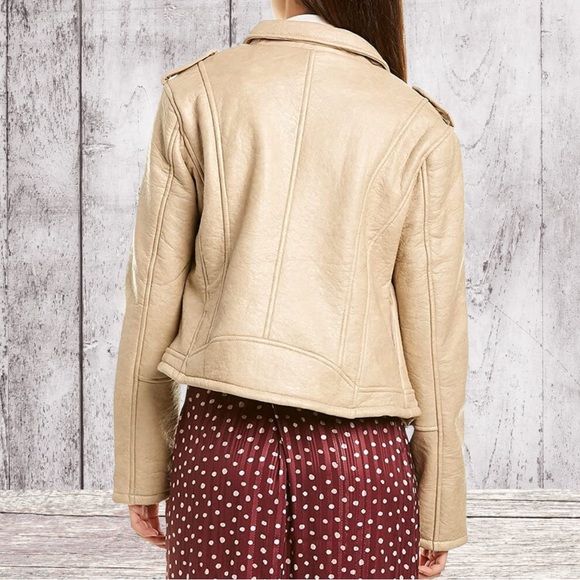 HP✨NWT SAGE the Label Rustic Heart Biker Faux Leather Moto Long Sleeve Jacket XS - Picture 2 of 16